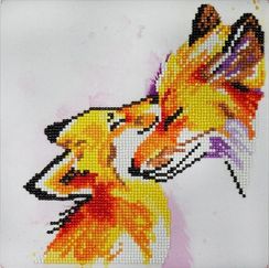 Лиса и лисенок- алмазная картина