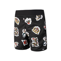 Мужские теннисные шорты Hydrogen Tech Tattoo Shorts Men - Black, Multicoloured