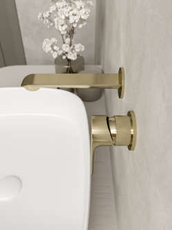 Смеситель для раковины STWORKI Копенгаген S42040GG С ВНУТРЕННЕЙ ЧАСТЬЮ, глянцевое золото