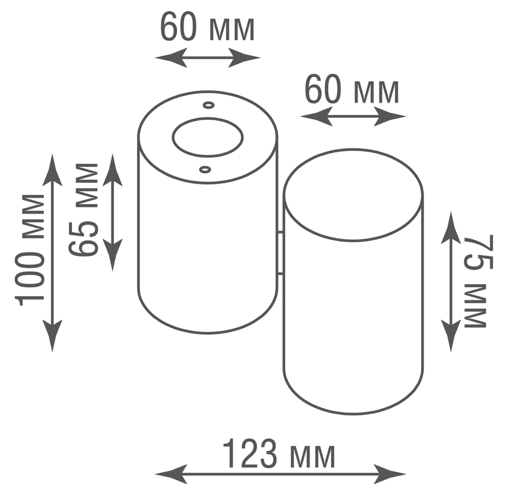 Накладной/поворотный алюминиевый светильник под сменную лампу