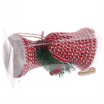 Ёлочные игрушки «Колокольчики со стразами» 11 см (набор 2 шт), Красный