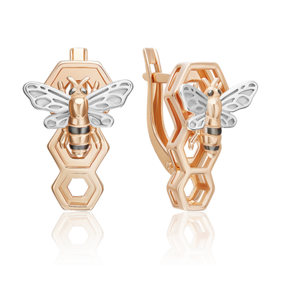 Серьги «Секрет благополучия» с английским замком из красного золота 02-5311-00-000-1110