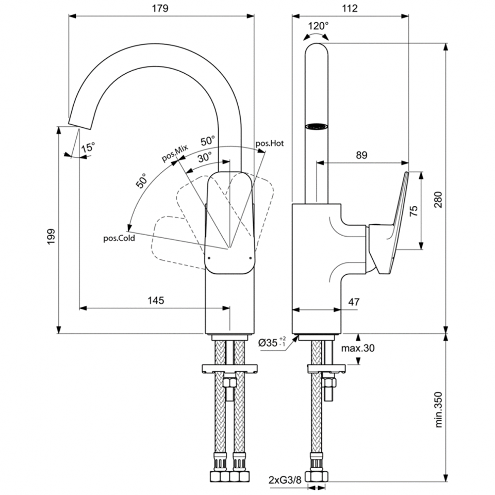 Смеситель для раковины Ideal Standard CERAPLAN BD234AA