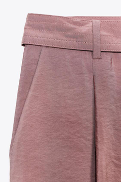 ZARA ШИРОКИЕ БРЮКИ С ПОЯСОМ, МАРСАЛА