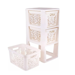 Комод 3-х секционный на колесах "Leaves", молочный