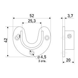 Комплект штангодержателей открытых SOLLER R11D хром d-25 мм (2шт)