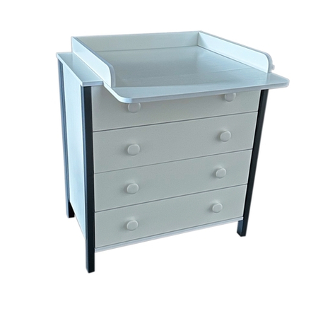 Комод со съемной пеленальной столешницей "Solnyshko" 800/4 (белый/серый)