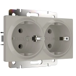Розетка двойная с заземлением (дымчатый) W1272004