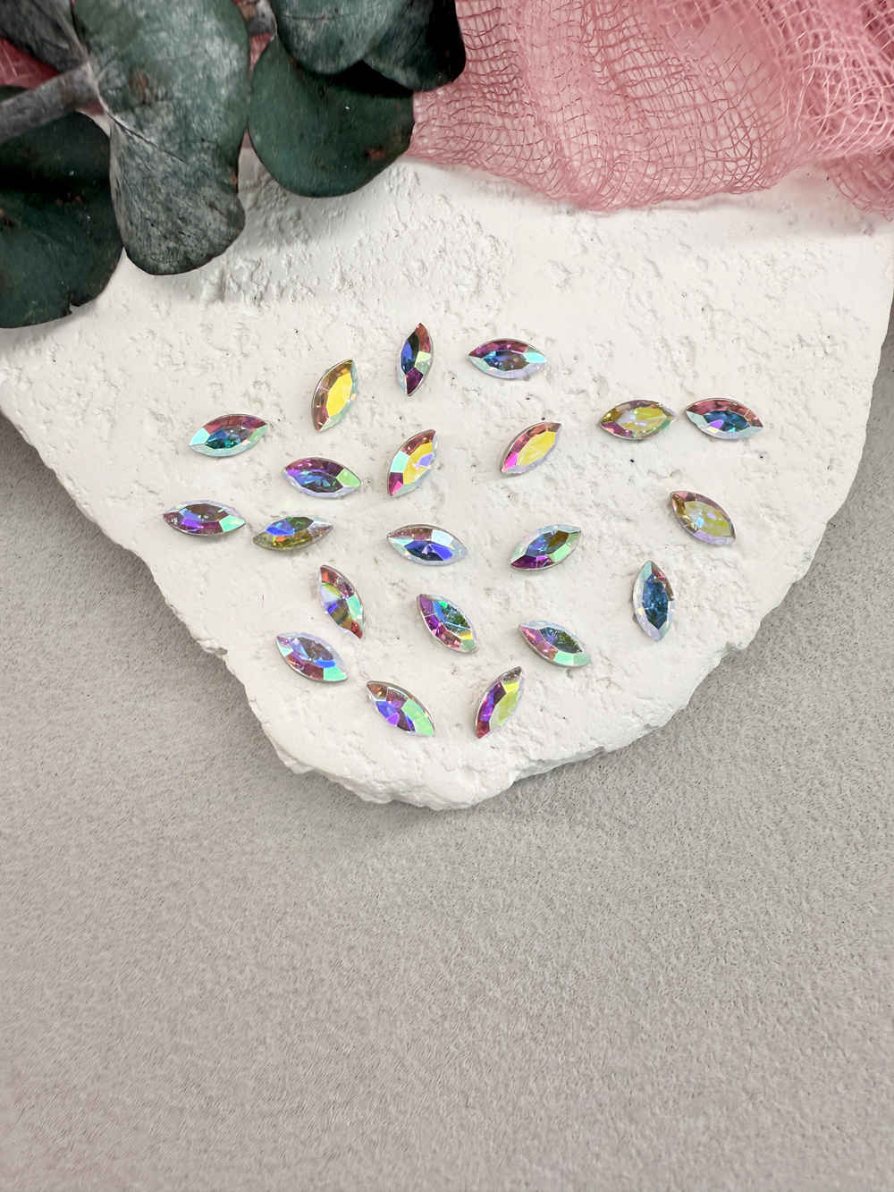 Наветт Navette 8*4 мм, Crystal Ab