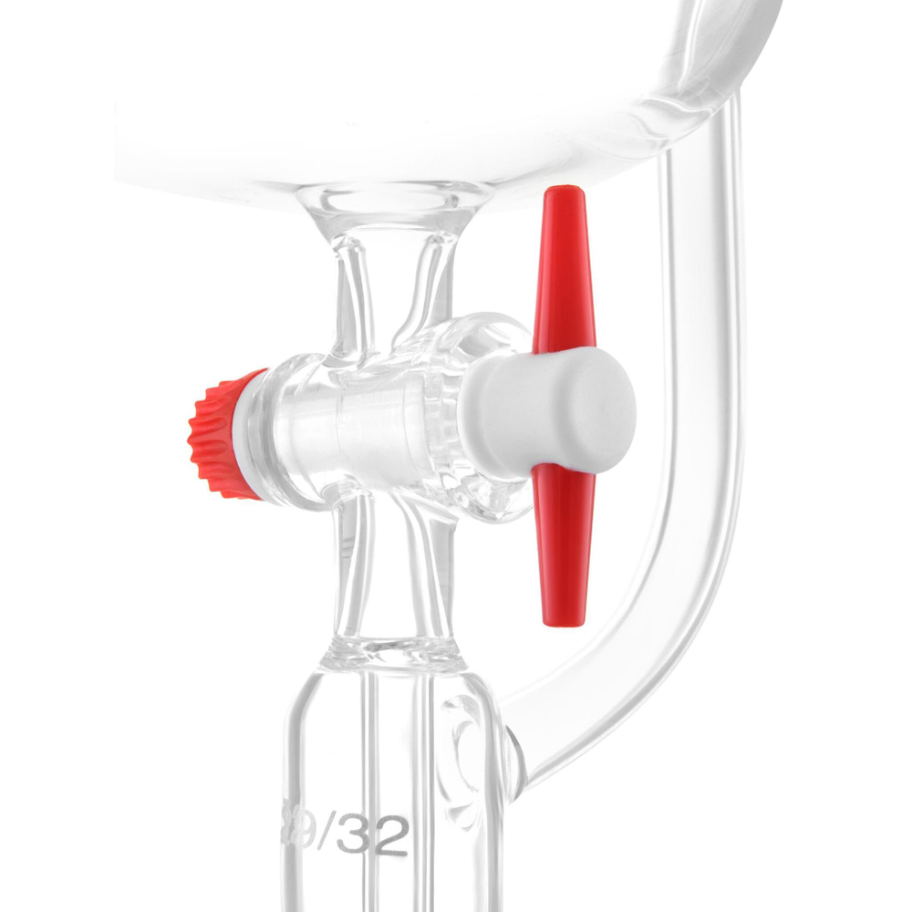 Воронка капельная цилиндрическая, 2000 мл, с компенсатором, шлиф 29/32-29/32, с PTFE краном