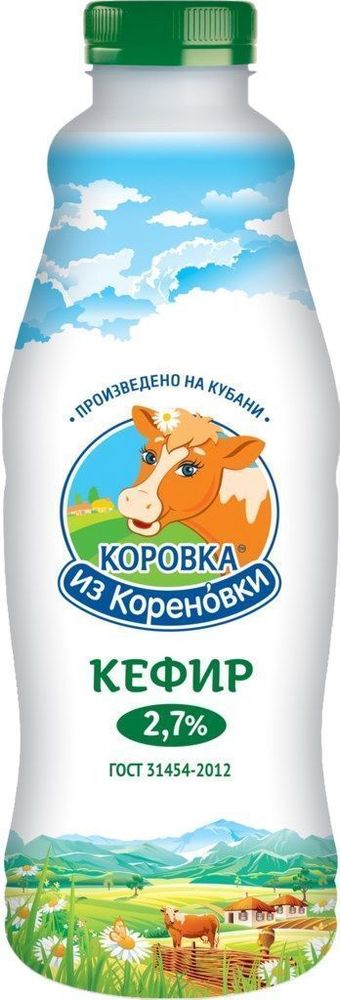 Кефир Коровка из Кореновки, 2,7%, 900 мл
