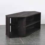 Тумба под телевизор угловая Эдгар 114х39.5х35 см деревянная с полками дизайнерская / Тумба под тв из массива дуба, черный дуб