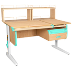 Растущая парта СУТ 25 с задними полками СУТ.15.240 и навесной тумбой (1200×880 мм)