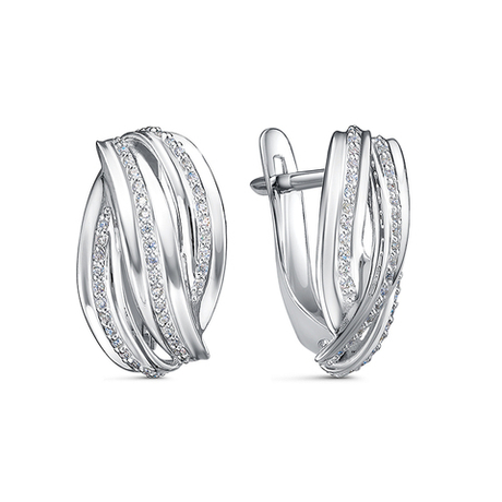 Серьги из серебра 925 пробы с Фианит