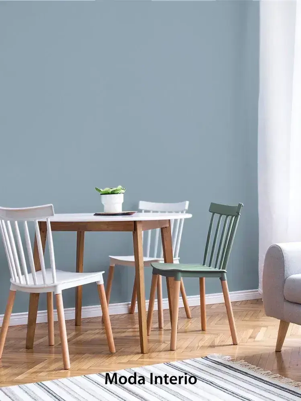 Обои флизелиновые 1.06, виниловые синие однотонные Textile (Moda Interio) метровые под ткань в спальню и гостинную