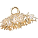 Заколка - краб для волос на блистере «LAVITA», веточка, цвет серебро и золото, 11*5,5см