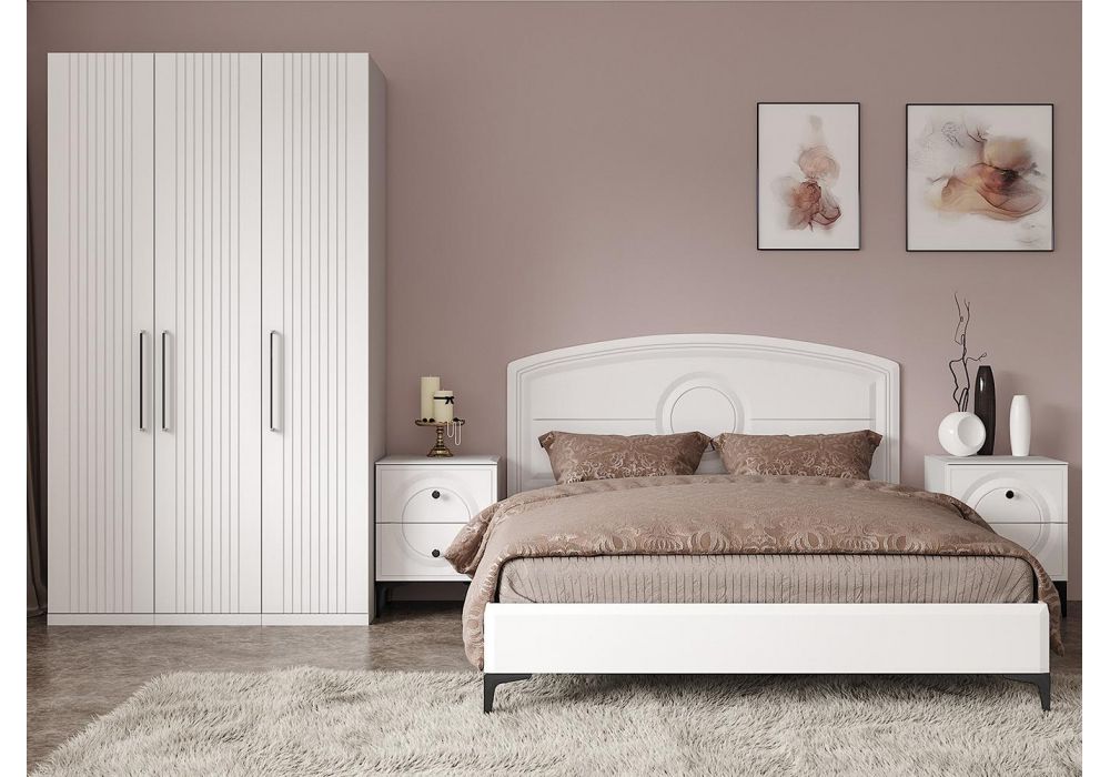 Шкаф трехдверный Вестра белый шагрень