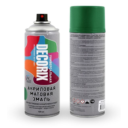 Эмаль аэроз. DECORIX акрил. зеленая матовая 520мл  0101-35 DX * АКЦИЯ