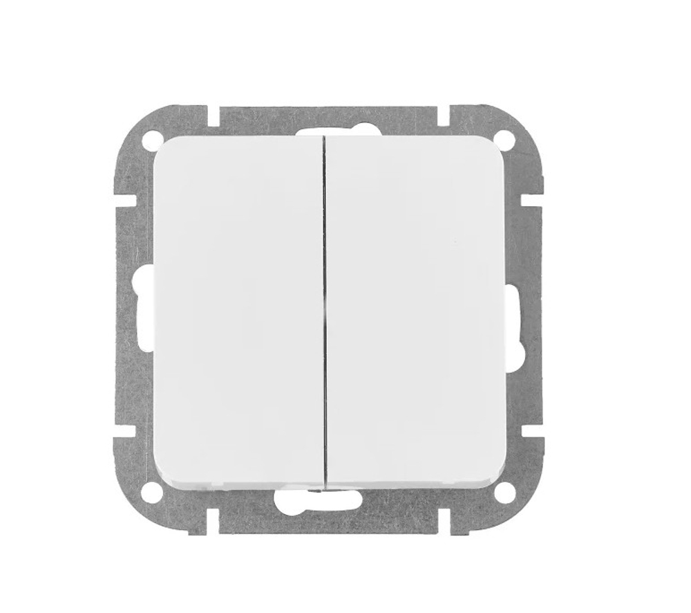 Выключатель 2-кл прох Bylectrica АСТРУМ 10А белый С(6+6)10-3563