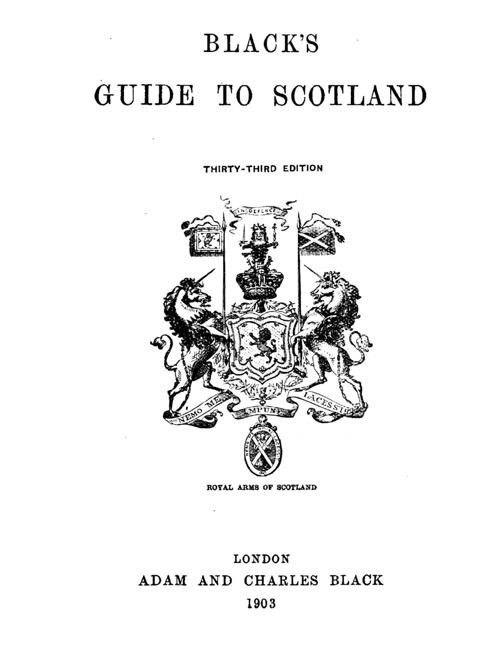 Black's Guide to Scotland | G.E. Mitton