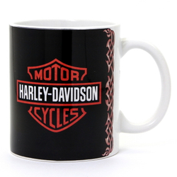 Кружка Harley Davidson лого на черном фоне (204)
