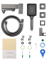 Смеситель для ванны с душем WONZON & WOGHAND CUBE, Темный графит (WW-88639016-BGM)