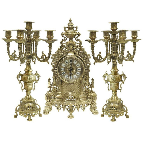 Часы каминные и 2 канделябра Барокко на 5 свечей