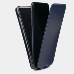 Чехол кожаный для iPhone XS Max синего цвета