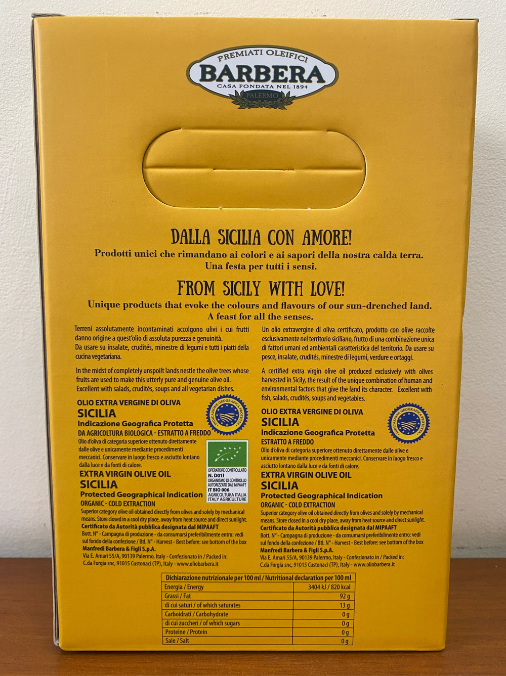 НАБОР ОЛИВКОВЫХ МАСЕЛ BARBERA 2*0,5 л, Италия