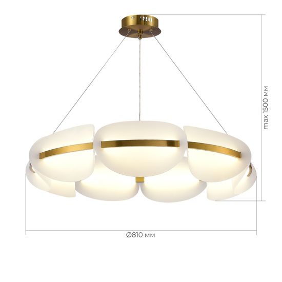 SL1304.203.56 Люстра подвесная ST-Luce Золотистый/Белый LED 1*56W 3000K ETOILE