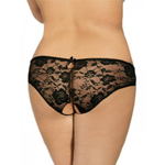 Трусики кружевные с завязками, черные, 3XL-4XL