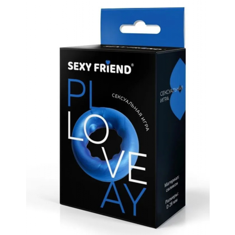 Эрекционное кольцо Love play от Sexy friend (28 мм.) синее