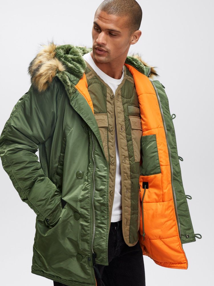 Аляска Alpha Industries N-3B Slim Fit Gen 2 (Sage Green/Orange)