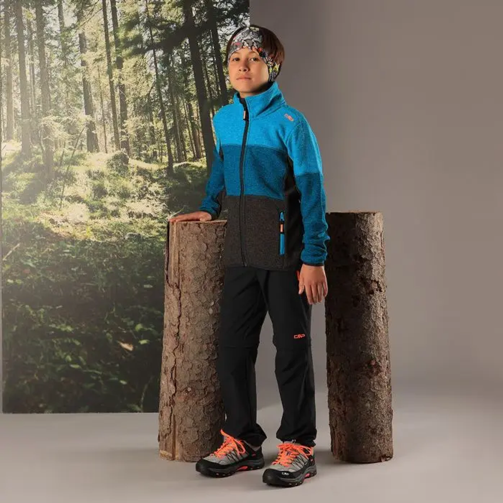 Брюки детские CMP KID G ZIP OFF PANT, артикул 3T51644 , цвет ANTRACITE-FLASH ORANGE (09UE)
