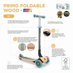 Самокат Globber Primo Foldable Wood Lights зеленый