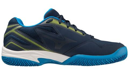 Мужские кроссовки теннисные Mizuno Break Shot 4 CC - dress blue/jet blue/sulphur spring