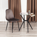 Стул BREEZE (mod. JSC-58) Велюр/металл , 44 х 53 х 86 см, Dark grey (темно-серый) HLR24 / черный