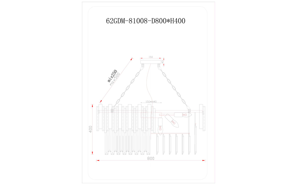 62GDM-81008-800 Люстра Vittoria M d80см h38см