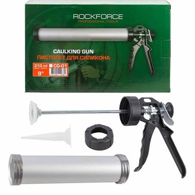 Пистолет для силикона алюминиевый, 400гр. RockForce RF-CG-01