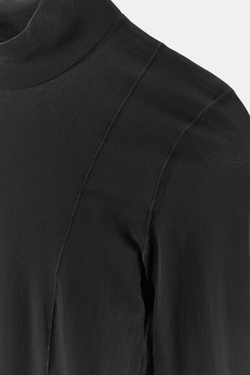 ZARA ТОП С ВЫСОКИМ ВОРОТНИКОМ И ПОЛИАМИДОМ, ЧЕРНЫЙ