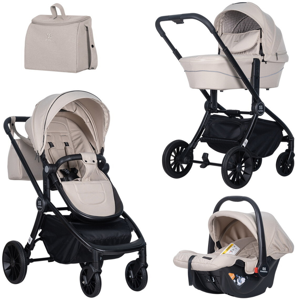 Детская коляска Farfello Baby Shell 3 в 1 2024 кофейный