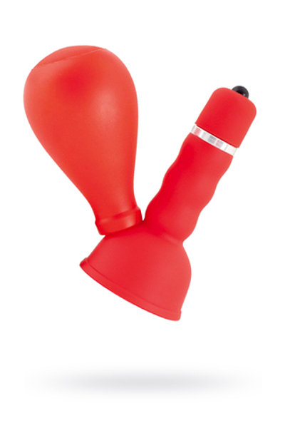 Вибратор на сосок с грушей красный 8 см