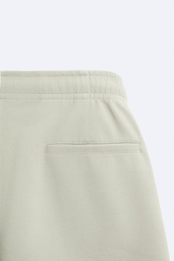 ZARA ШОРТЫ ИЗ МЯГКОЙ РЕЛЬЕФНОЙ ТКАНИ, БЕЖЕВЫЙ