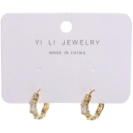 Серьги из гиппоалергенного металла со стразами «ПАЛУМНА», кольца, цвет золото и серебро, 2,5-dсм