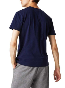 Мужская теннисная футболка Lacoste Crew Neck Pennants L Badge Cotton T-Shirt M - navy