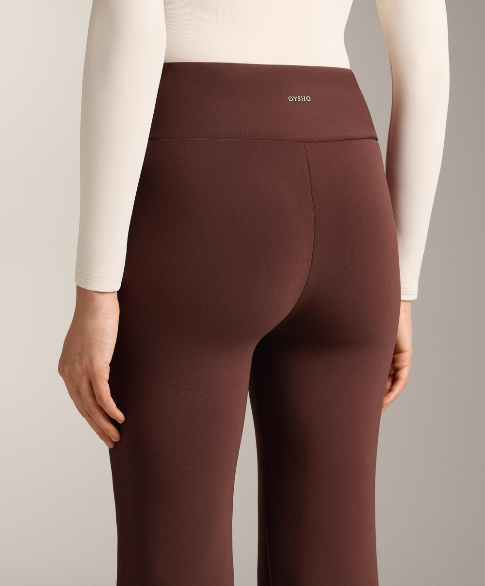 OYSHO Бесшовные брюки Bootcut с высокой посадкой, бургунди