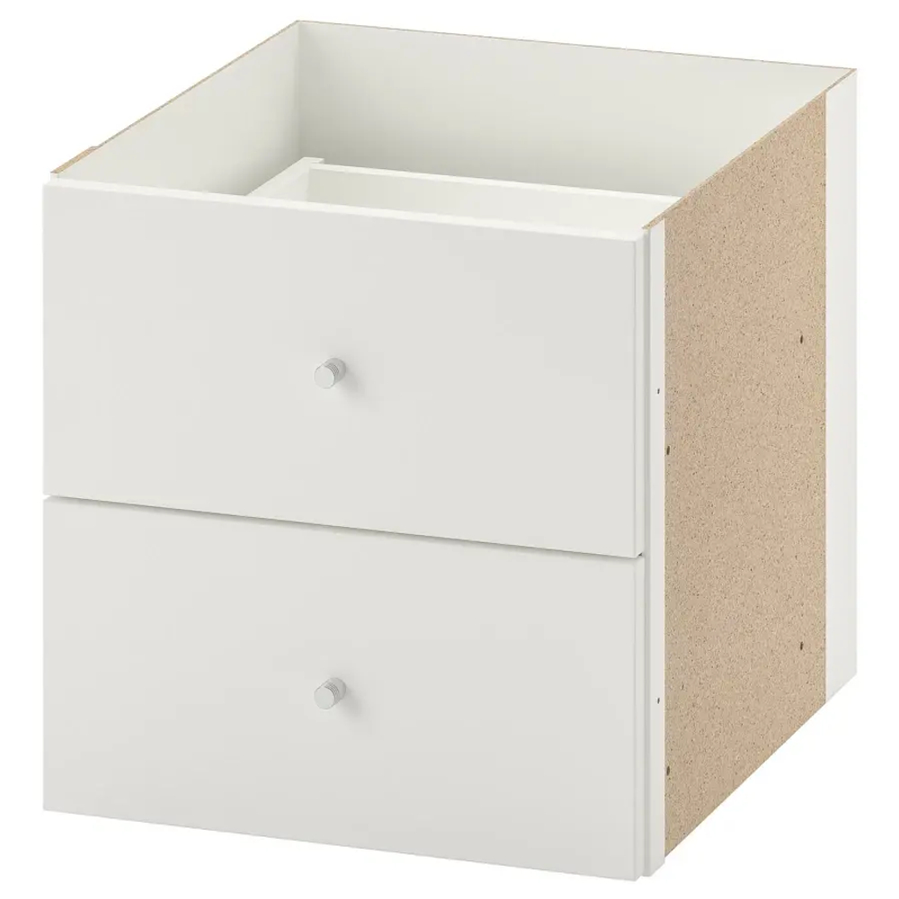 Стеллаж 4 ячейки с ящиками - IKEA KALLAX, 42х147 см, белый, КАЛЛАКС ИКЕА