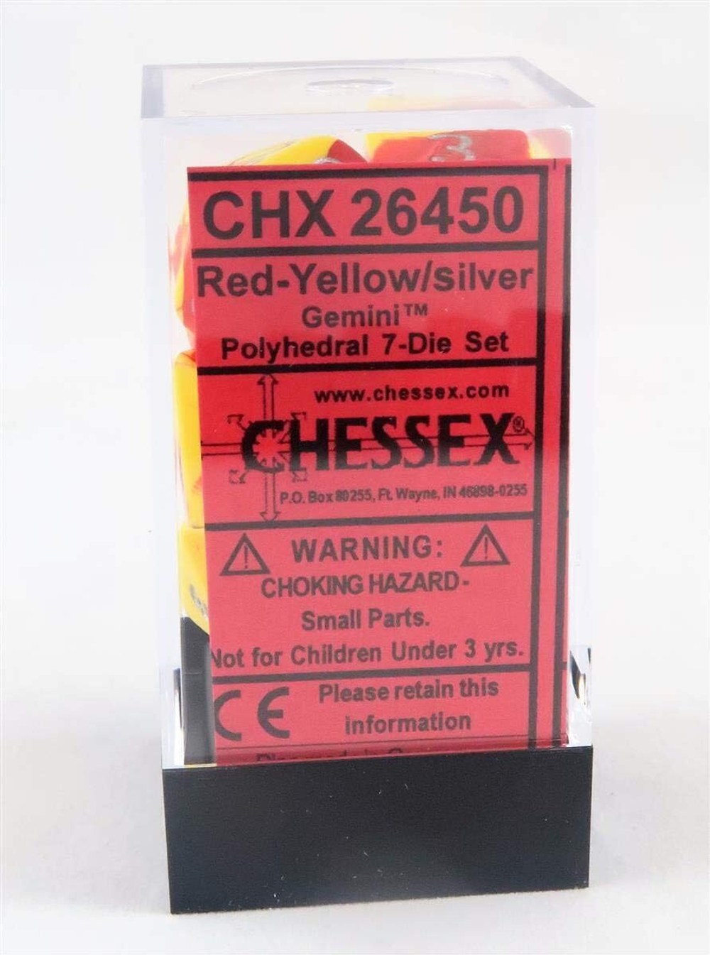 Chessex 7-dice set Gemini Red-Yellow/Silver