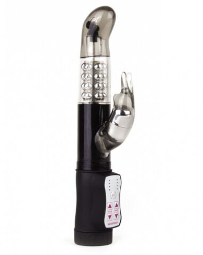 Чёрный перезаряжаемый вибратор Rechargeable Rabbit - 22 см. (Цвет: черный)