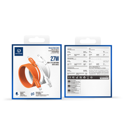 Силиконовый кабель с USB-C на Lightning, быстрая зарядка 27W, длина 100см (1м), серия SILI Series от Dux Ducis